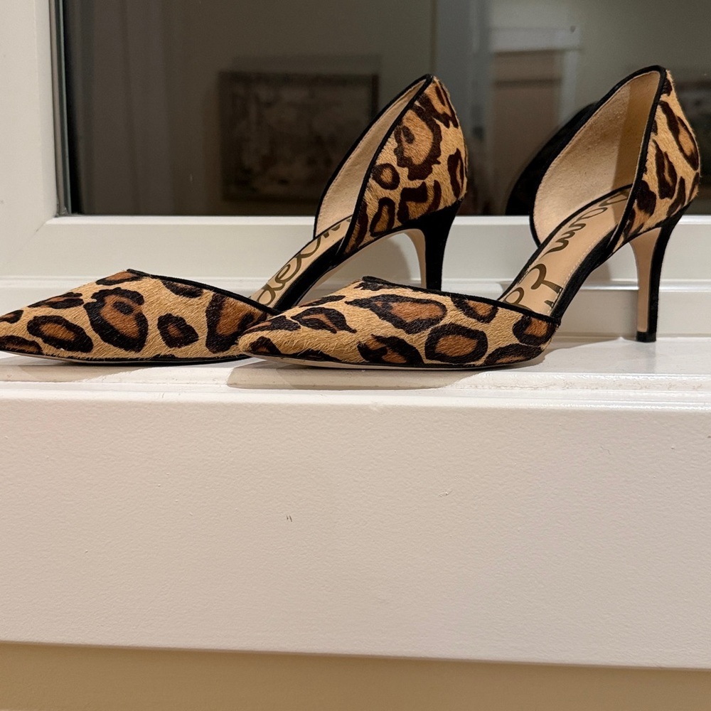 Sam Edelman Tesla Leopard Calf-hair D'Orsay pumps 7 - Picture 4 of 13